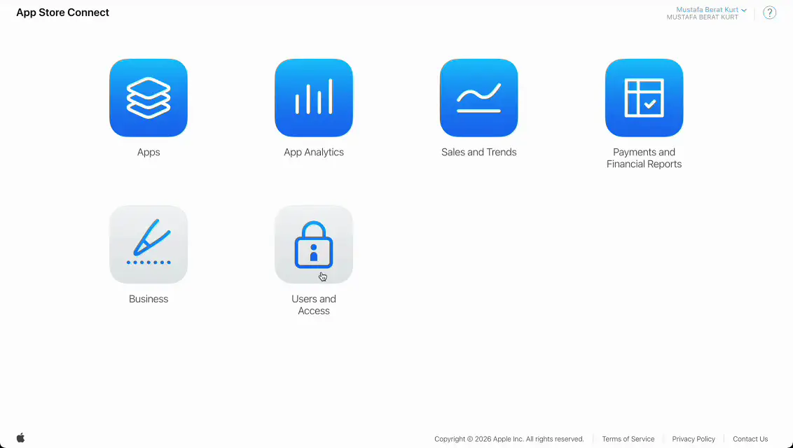 Navigate to App Store Connect API Keys